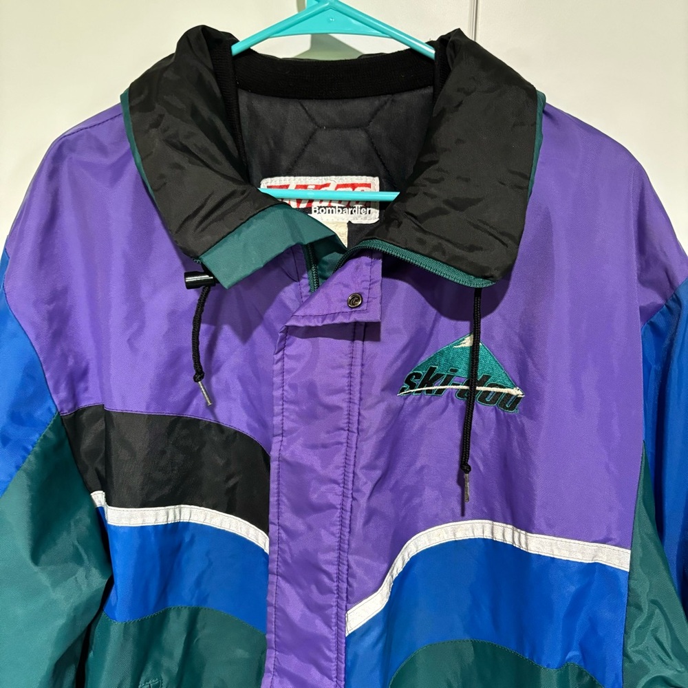 Vintage Ski-Doo Jacket Coat Medium Snowmobile 90s Lined Full Zip Winter Gear Men - Picture 3 of 11